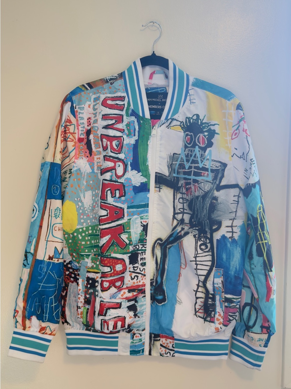 Members Only x Jean-Michel Basquiat Varsity Bomber Jacket Small